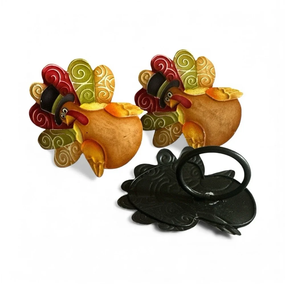 Fall Turkey Thanksgiving Napkin‎ Holders Set Of 7 New